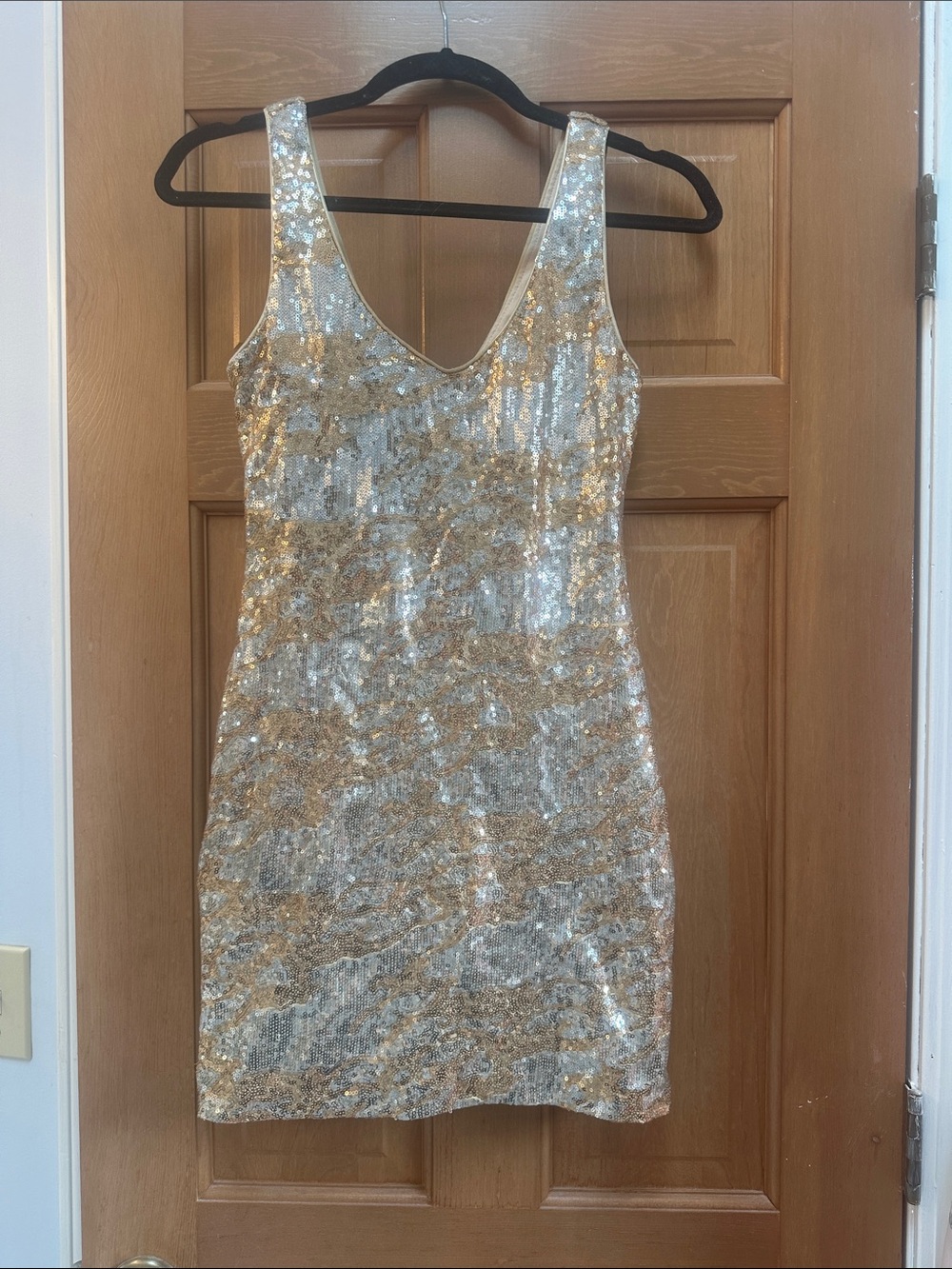 As U Wish Gold and Silver Sequin Mini Dress